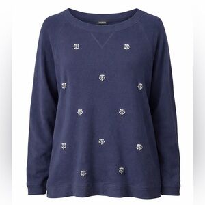 Talbots Deep Blue Knit Top size small